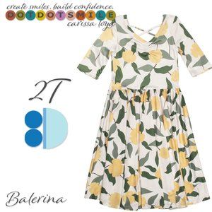 DotDotSmile Ballerina Yellow Flower Print Dress